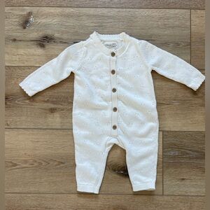 NWOT 0-3 Month Pointelle Cotton Romper